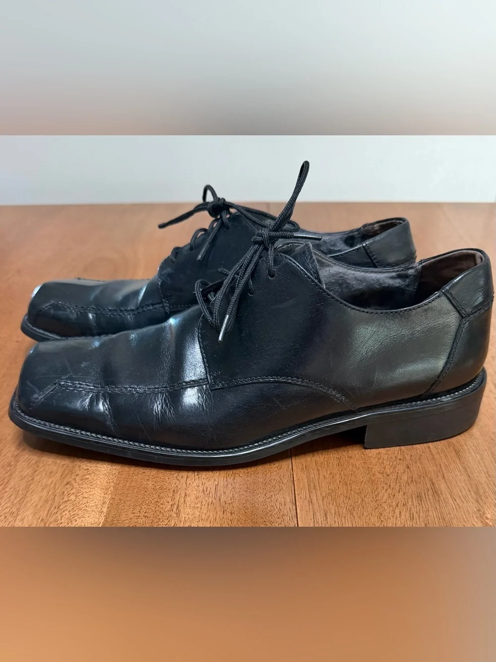 Stacy Adams - Men’s Oxford Square Toe Dress Shoes | Black Leather | Size 9.5